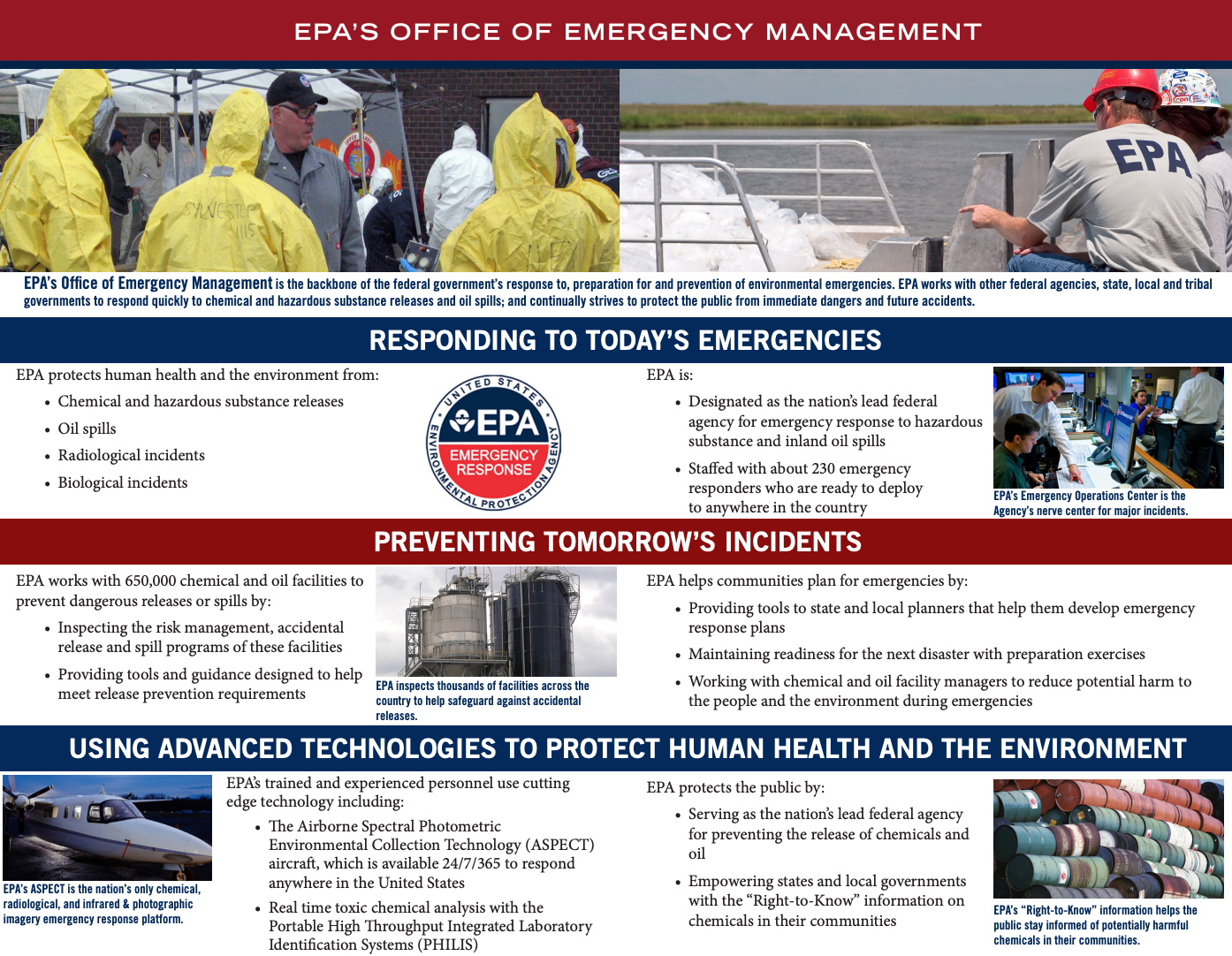 Federal Agency Emergency Response Roles Tribal Lands Assistance Center